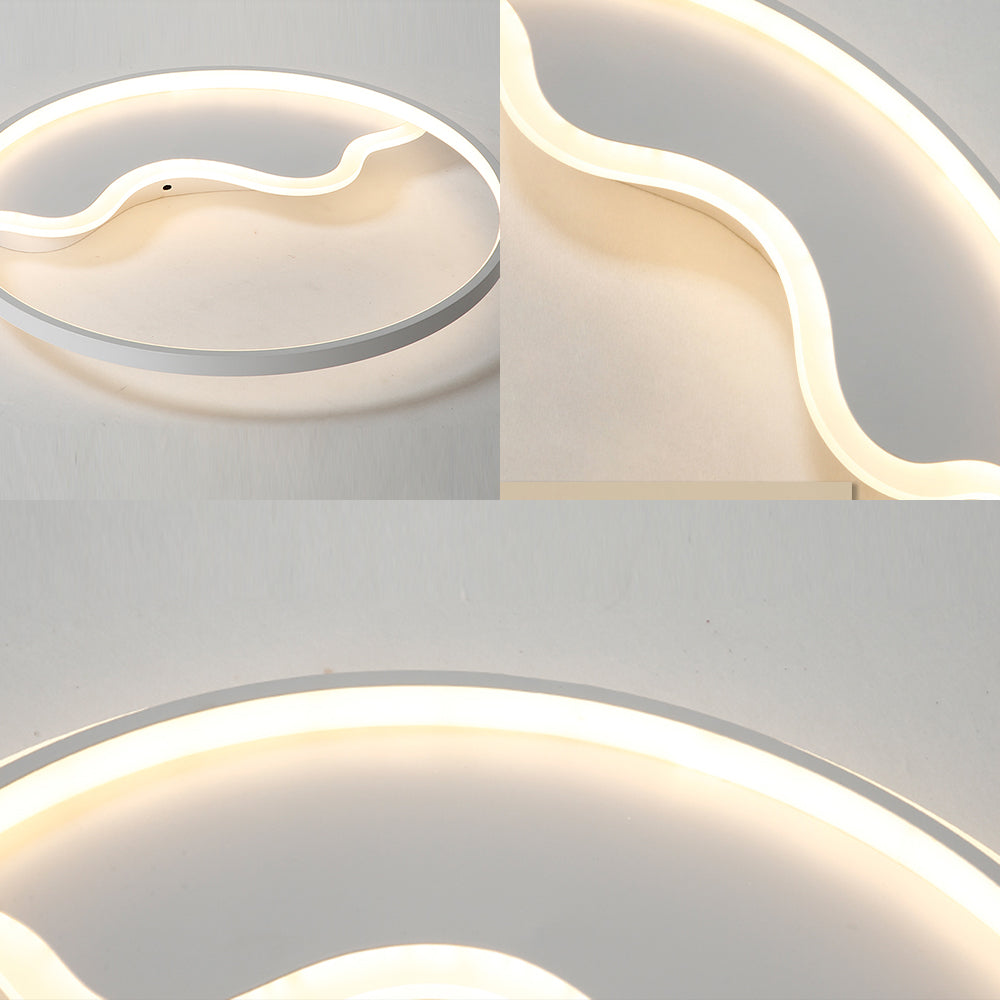 Ring Flush Mount Lamp Contemporary Acrylic White/Pink/Blue Led Flush Mount Light for Bedroom in Warm/White Light, 18"/21.5" Wide