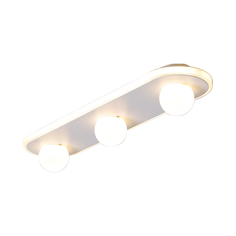 Rechthoekige Acryl Semi Flush Mount Modernist 3/4/6 Licht Wit Led Semi Flush Light Fixture in Wit/Warm Licht