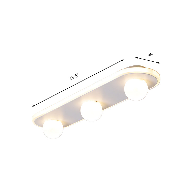 Rechthoekige Acryl Semi Flush Mount Modernist 3/4/6 Licht Wit Led Semi Flush Light Fixture in Wit/Warm Licht
