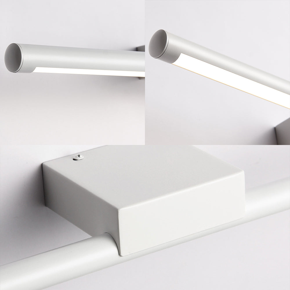 Slim Metal Vanity Sconce LED contemporain 16 "/19.5" /23,5 "largeur mural blanc monté en veilleuse en blanc / lumière chaude