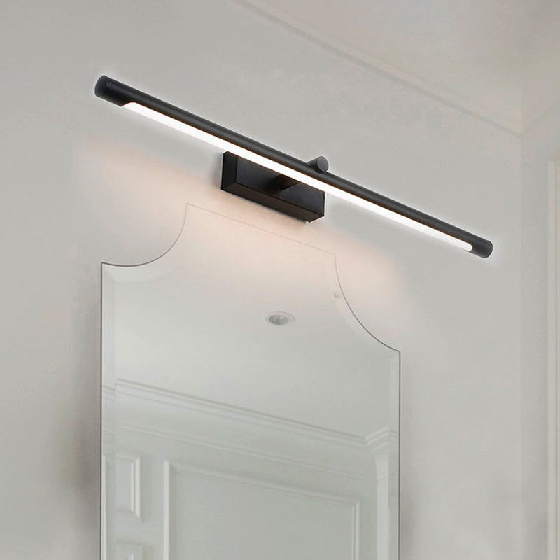Tube Vanity Lighting Modern Metal White/Black Led Vanity Wall Sconce in White/Warm/Natural Light, 18"/22"/26" Wide