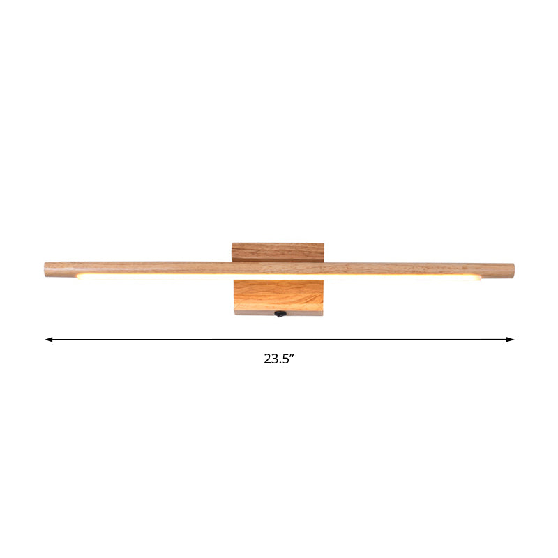 Slim Wood Vanity Sconce lampe moderniste LED BEIGE MUR MUR MURD LIGHT ANSE BLANC / LUMIÈRE CHAUD