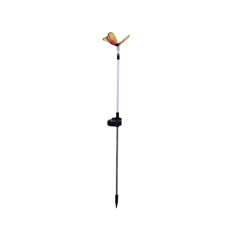 Plastic Butterfly Shaped Solar Ground Light Art Decor Clear LED Stake Lighting for Garden