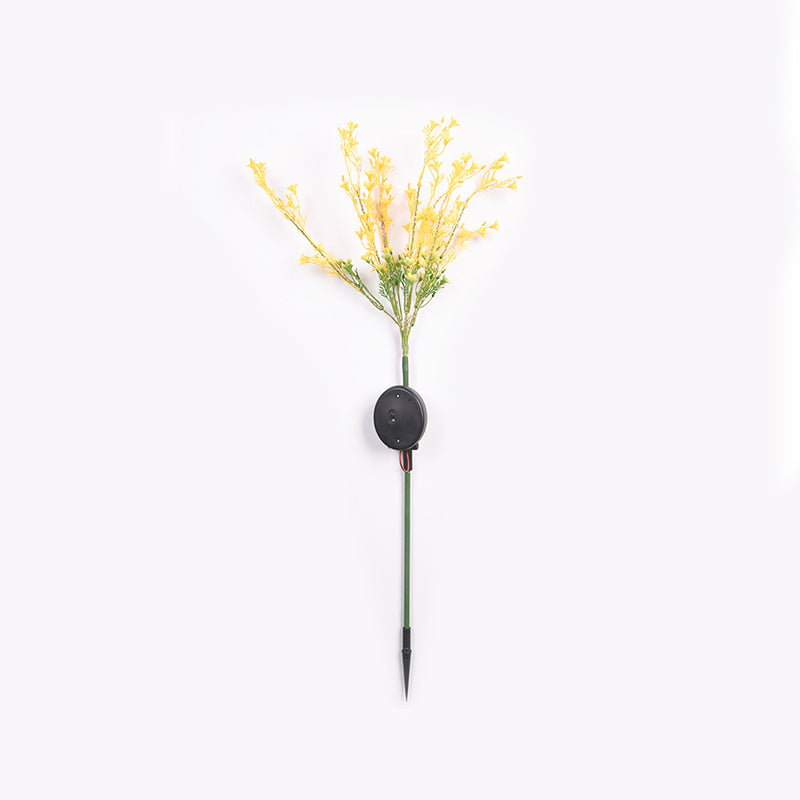 Rape Flower Solar Ground Light Art Decor Plastic Courtyard LED Stake Lighting in Yellow