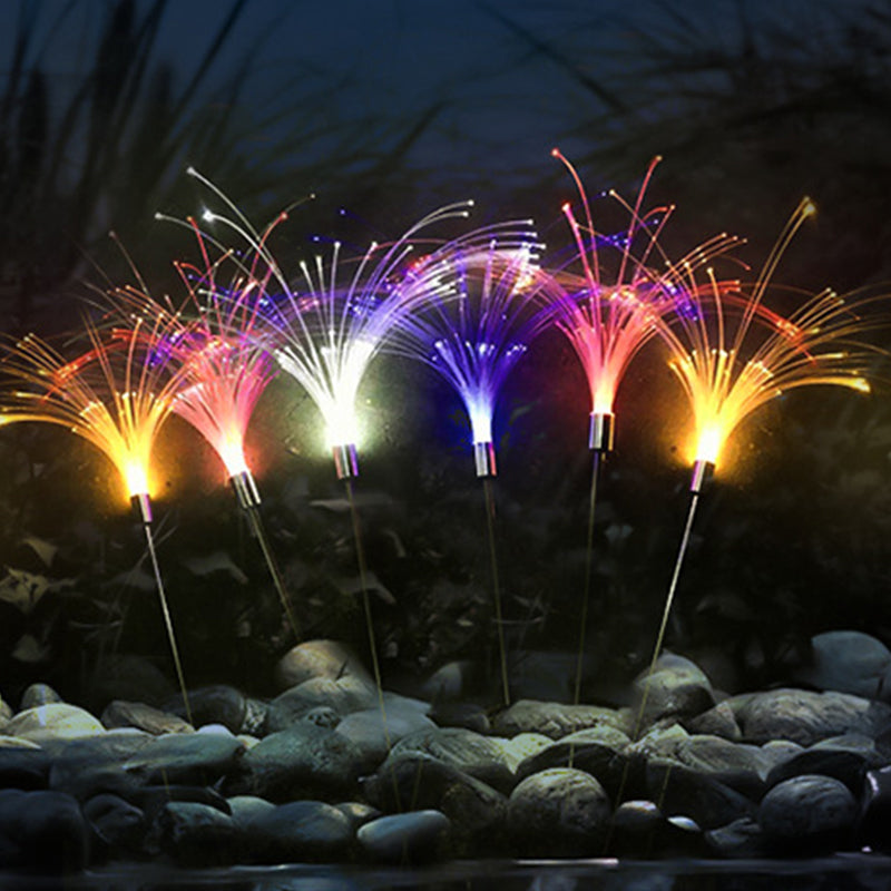 5 Pcs Reed Shaped LED Lawn Light Decorative Optical Fiber Garden Landscape Lighting in Black