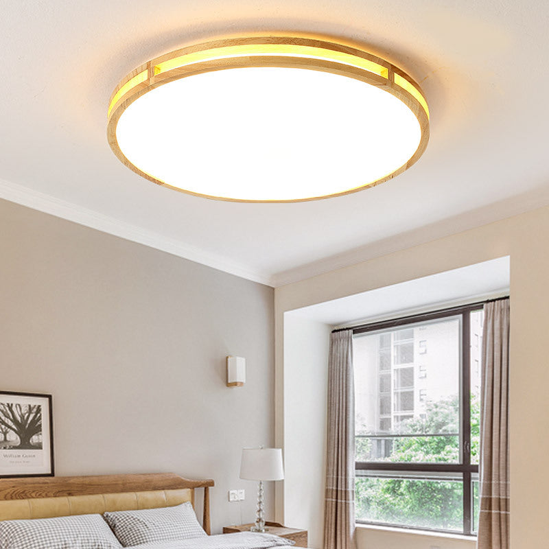 14 "/16" /19.5 " Dia Cerchio Flush Montaggio Legno Beige LED Flush Montaggio Lampada con Acrylic Diffuser