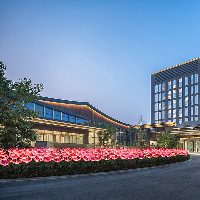 5 Pcs Jellyfish Courtyard LED Lawn Lighting Stainless-Steel Artistic Solar Stake Light in Black