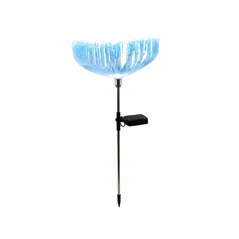 5 Pcs Jellyfish Courtyard LED Lawn Lighting Stainless-Steel Artistic Solar Stake Light in Black