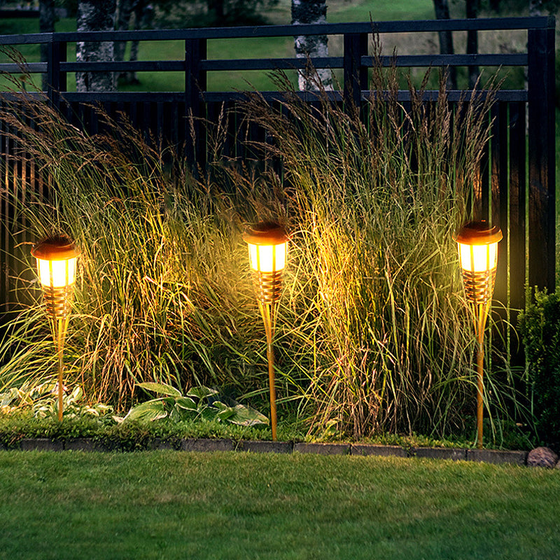 Torch Shaped Courtyard LED Lawn Light Decorative Solar Landscape Lighting in Warm Light