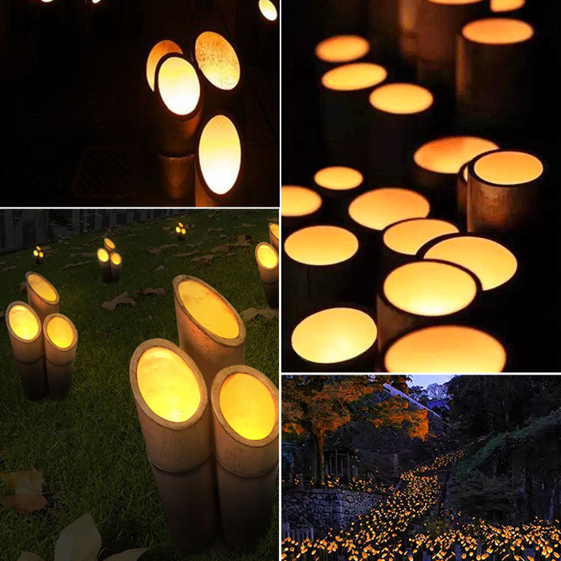 Bamboo Culm Shaped Resin LED Stake Light Modern Green Lawn Lighting for Courtyard