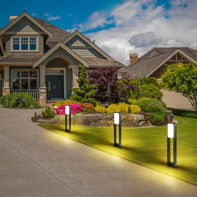 Rectangular Shape Path Lighting Minimalism Acrylic Courtyard LED Lawn Lighting in Black