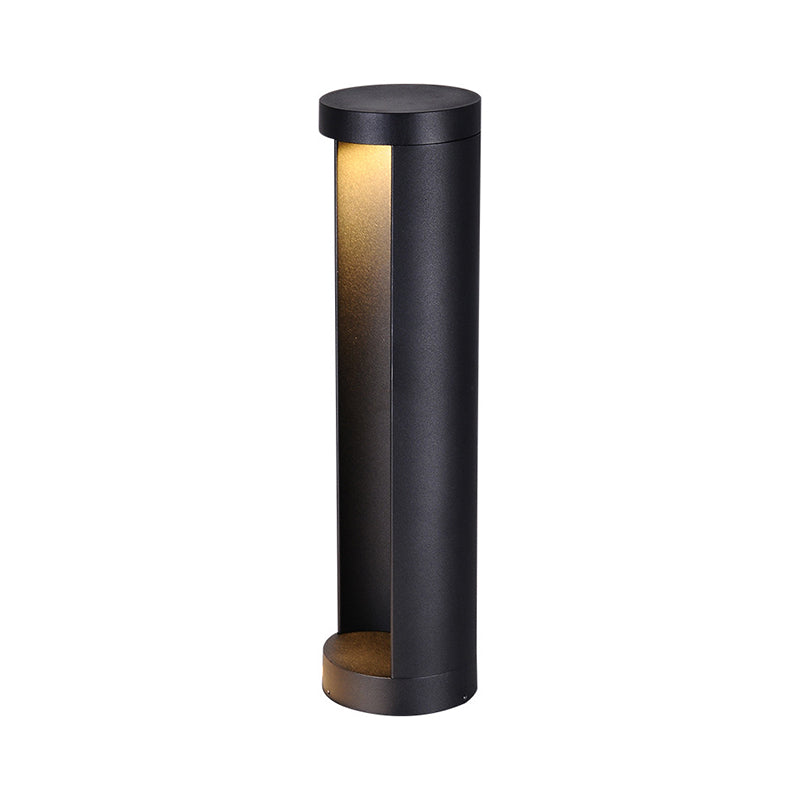 Aluminum Cylinder Shaped Ground Light Minimalism Black LED Path Lighting for Garden