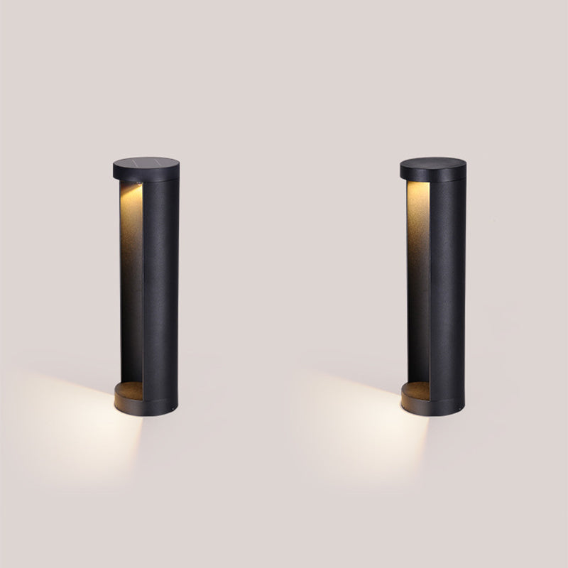 Aluminum Cylinder Shaped Ground Light Minimalism Black LED Path Lighting for Garden
