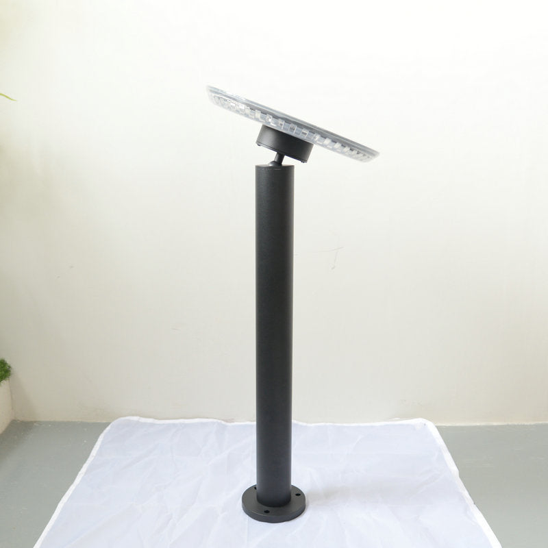Disc-Shaped Outdoor LED Lawn Light Aluminum Minimalism Solar Landscape Lighting in Black