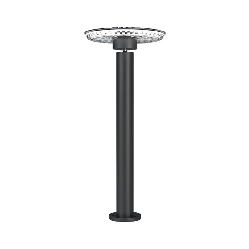 Disc-Shaped Outdoor LED Lawn Light Aluminum Minimalism Solar Landscape Lighting in Black
