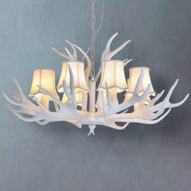 Classic Deer Horn Chandelier Pendant Light Resin Hanging Lighting for Living Room