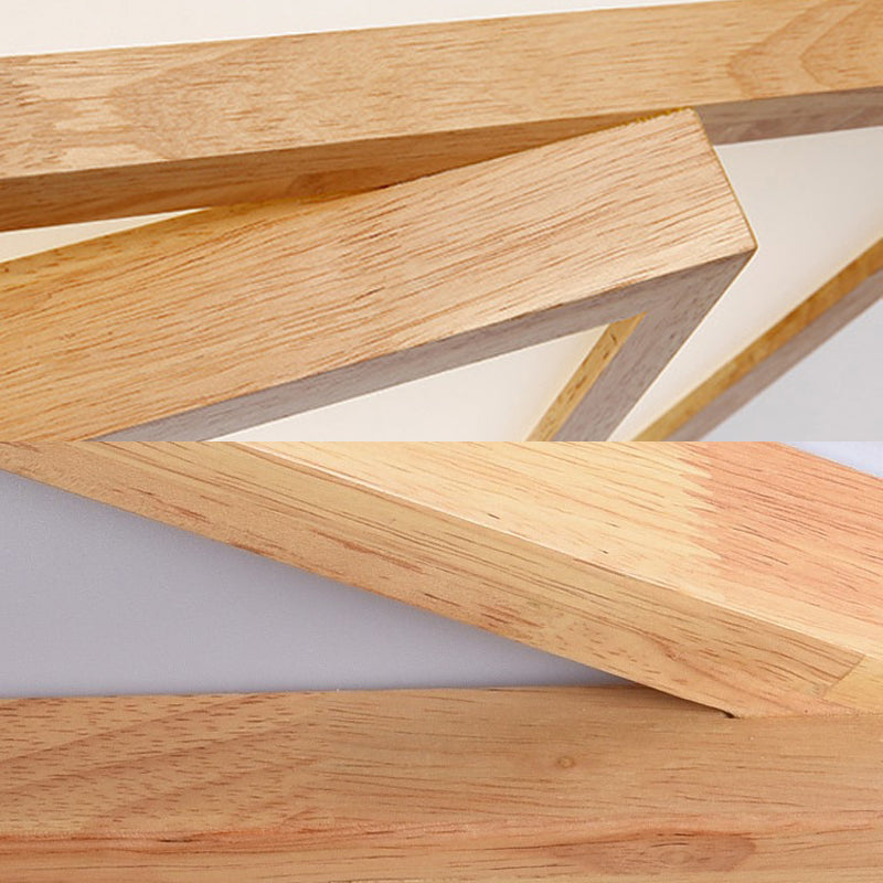 Plafonnier carré de 19/25/31.5 pouces de large, minimaliste, en bois, beige, LED, lampe encastrée, lumière blanche/chaude/naturelle