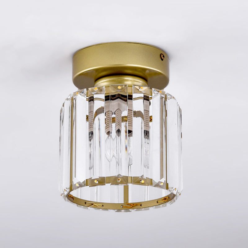 Plafonnier géométrique Simplicity K9 Crystal, plafonnier à 1 ampoule pour couloir, doré