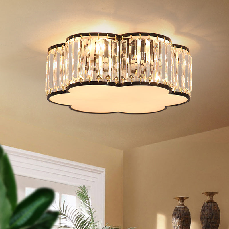 Floral Flush Mount Light Simplicity Clear Crystal Living Room Flush Mount Ceiling Light