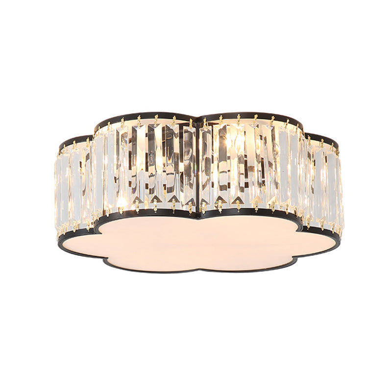 Floral Flush Mount Light Simplicity Clear Crystal Living Room Flush Mount Ceiling Light