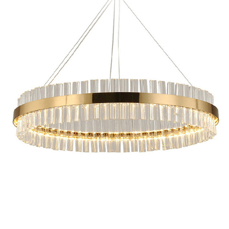 Ring Tri-Prism Crystal Crystal Light Simplicity Gold LED Isola Isola Luce per soggiorno