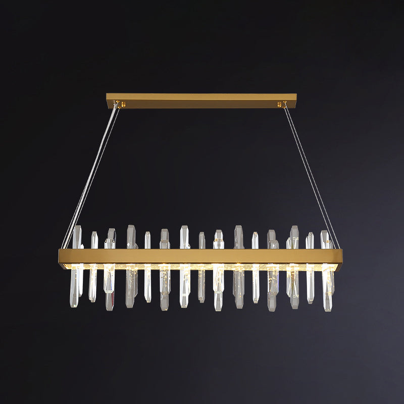 Iluminación de techo de anillo geométrico de anillo de oro Postmoderna de cristal Factura de lámpara de araña de cristal