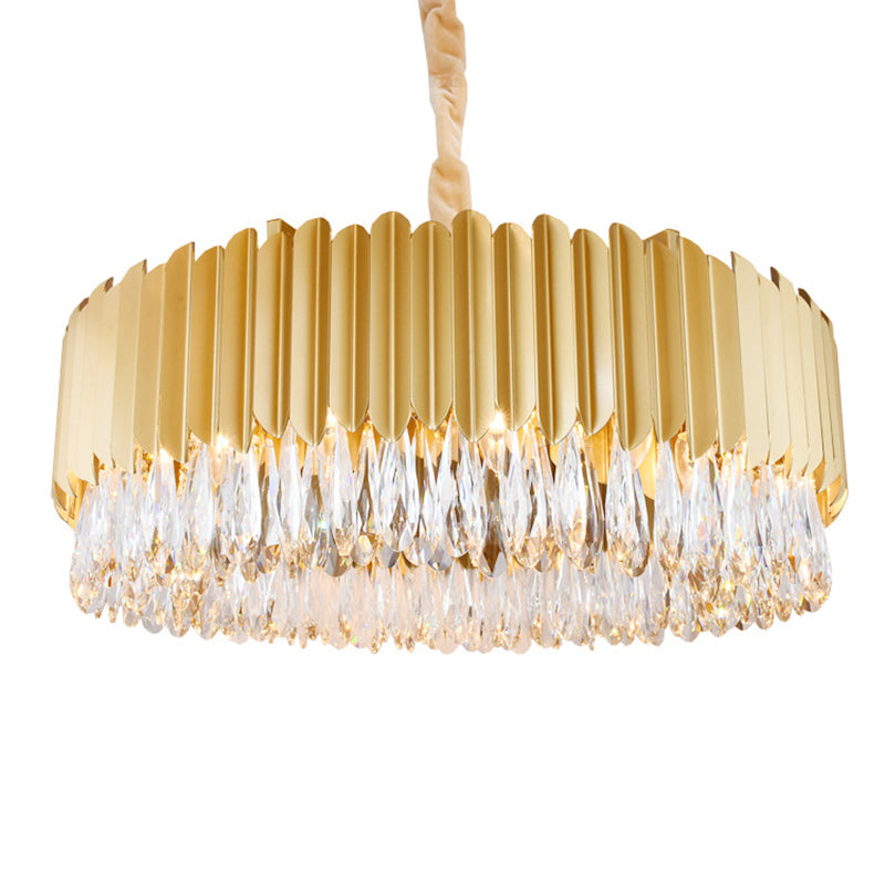 Luz de la sala de estar en forma de oval Cristal de cristal Simplicidad de goteo Luz colgante de la luz