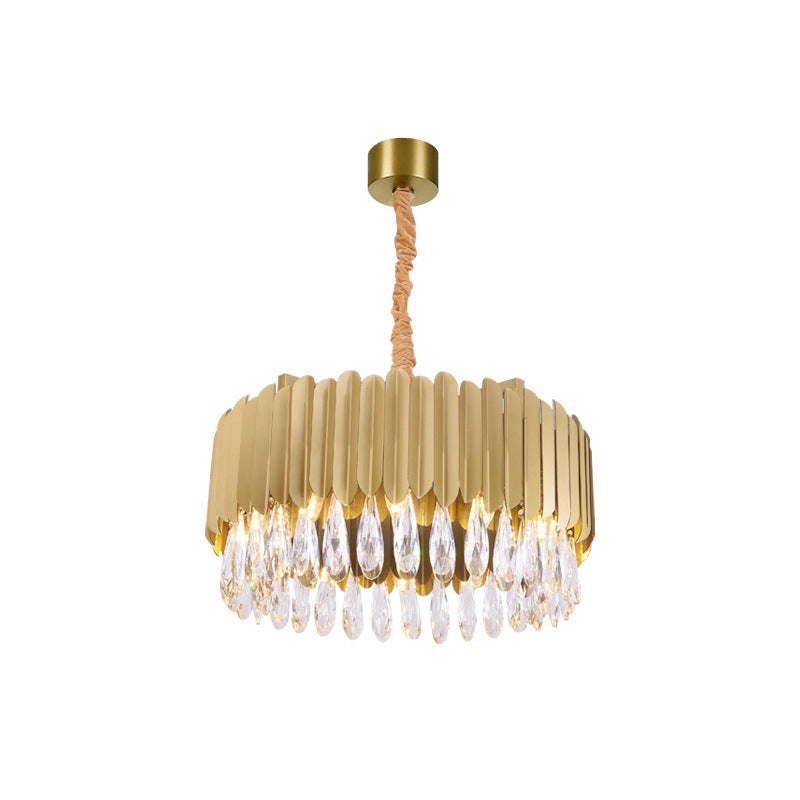 Luz de la sala de estar en forma de oval Cristal de cristal Simplicidad de goteo Luz colgante de la luz