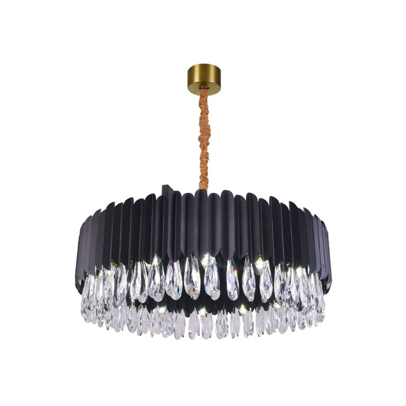 Luz de la sala de estar en forma de oval Cristal de cristal Simplicidad de goteo Luz colgante de la luz