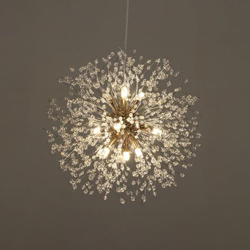 Crystal Orbs Dandelion Affermazione del soffitto Lampada il lampadario moderna per soggiorno