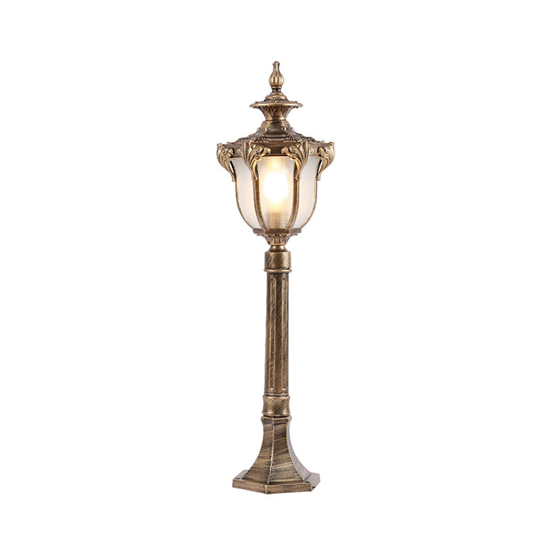 Prismatic Glass Bell Shade Path Lighting Traditional 1-Light Pathway Landscape Light