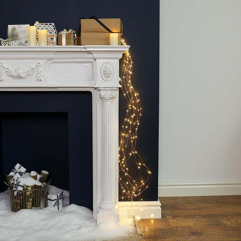 65.6ft Art Decor Starry Festive String Light Copper Wire Garden LED Fairy Lighting in Bronze