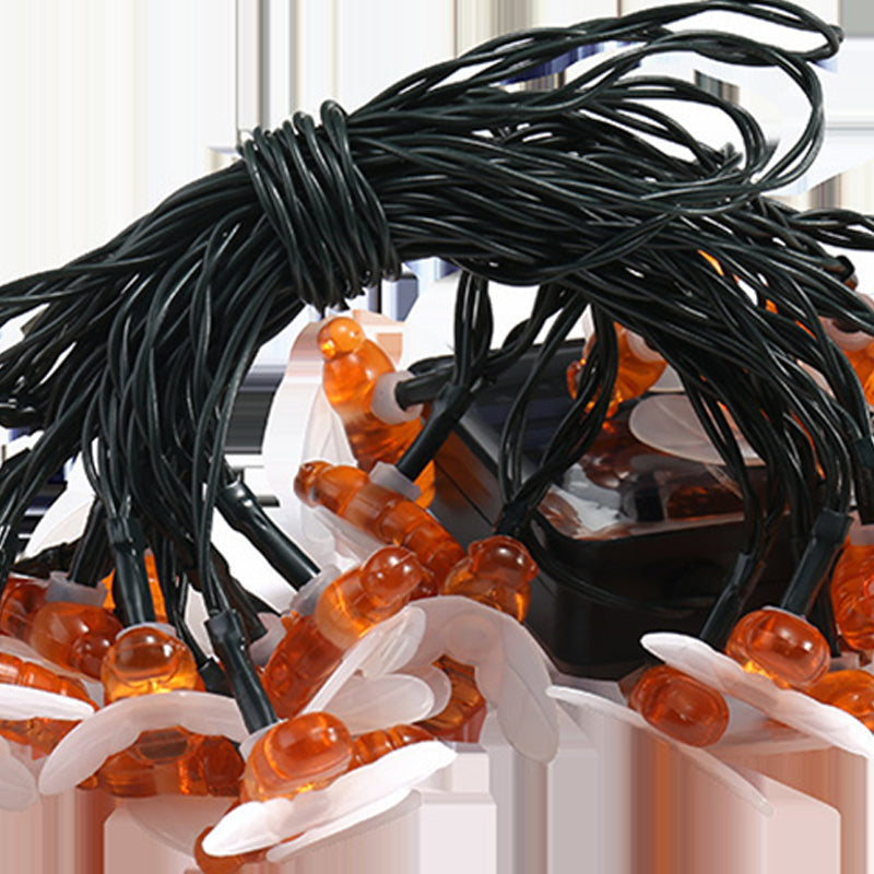 Bee Shape Courtyard LED Fairy Light Plastic Decorative Solar Powered String Lighting in Black