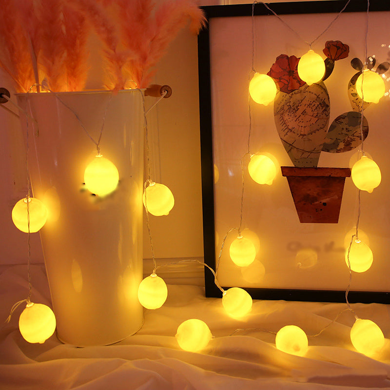 Lemon Shaped LED Fairy Light Modern Style Plastic Bedroom Battery String Lighting in Yellow