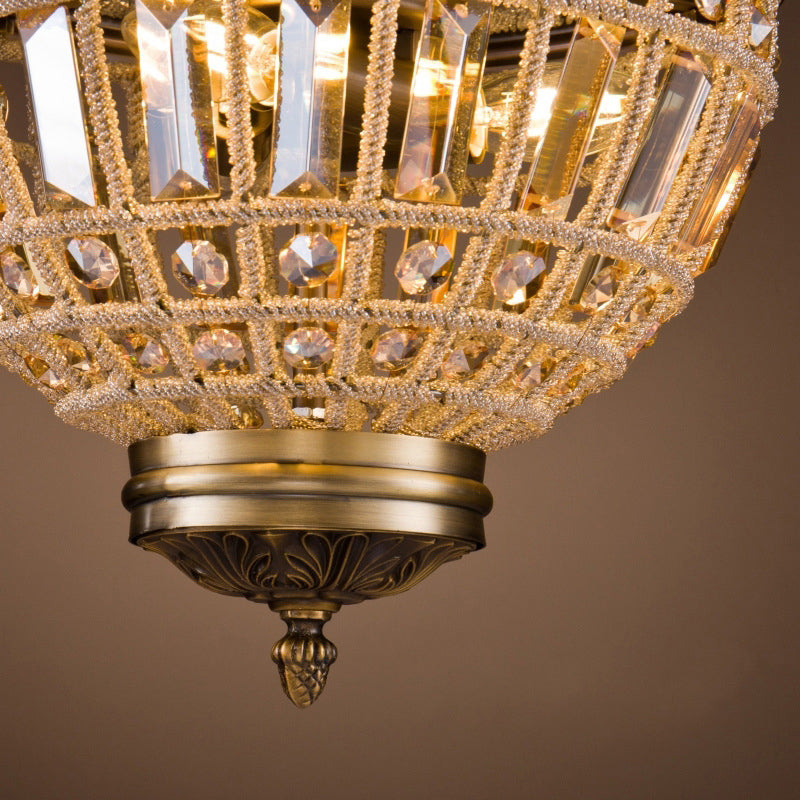 Chandelier en laiton Chandelier Country French Crystal Bedroom Plafond Pendre