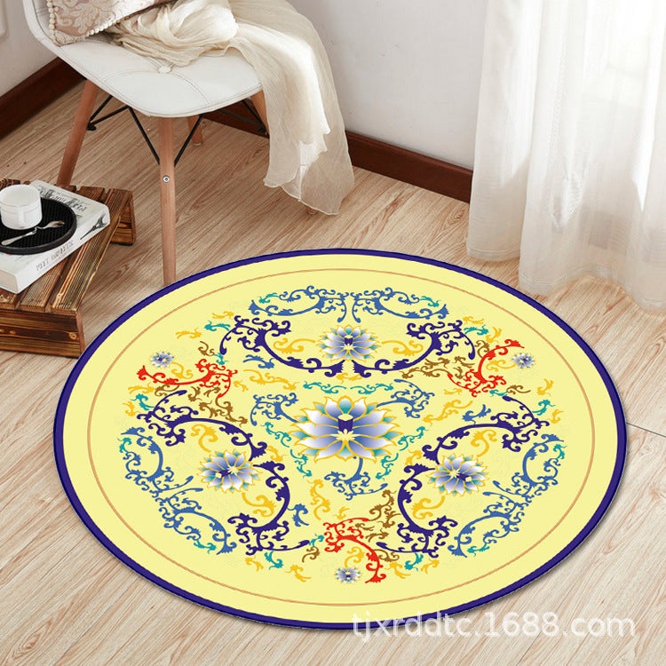 Boho Living Room Rug Multi-Color Flower Print Carpet Synthetics Stain Resistant Non-Slip Pet Friendly Area Rug