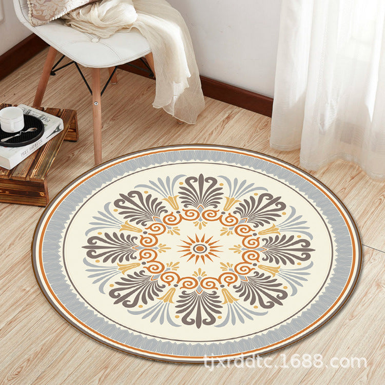 Boho Living Room Rug Multi-Color Flower Print Carpet Synthetics Stain Resistant Non-Slip Pet Friendly Area Rug