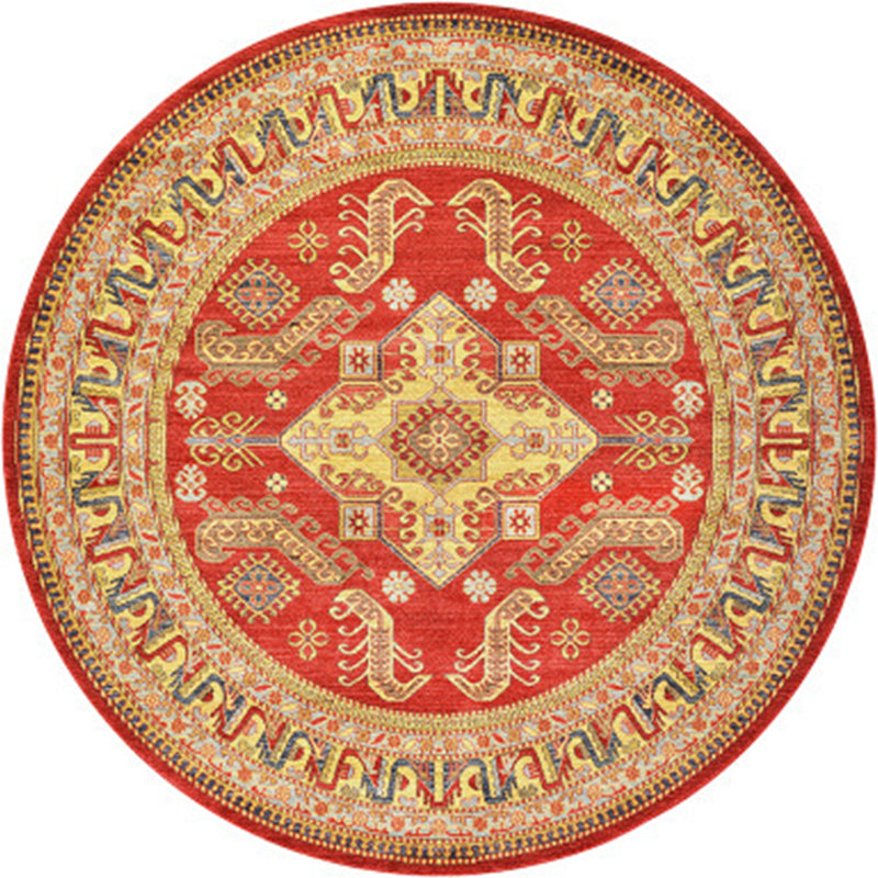 Multicolor Tribal Print Rug Polyester Bohemian Carpet Stain Resistant Machine Washable Non-Slip Rug for Bedroom