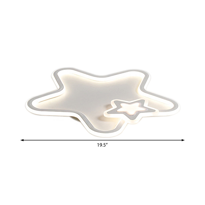 Apparecchio da incasso per bambini a forma di stella in alluminio e acrilico LED per cameretta dei bambini Illuminazione da soffitto nera/bianca, luce calda/bianca