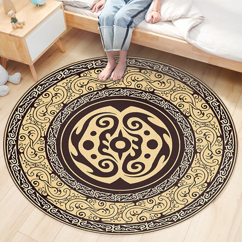 Classic Flower Patterned Rug Multicolor Bohemian Rug Polypropylene Washable Stain Resistant Non-Slip Backing Rug for Home