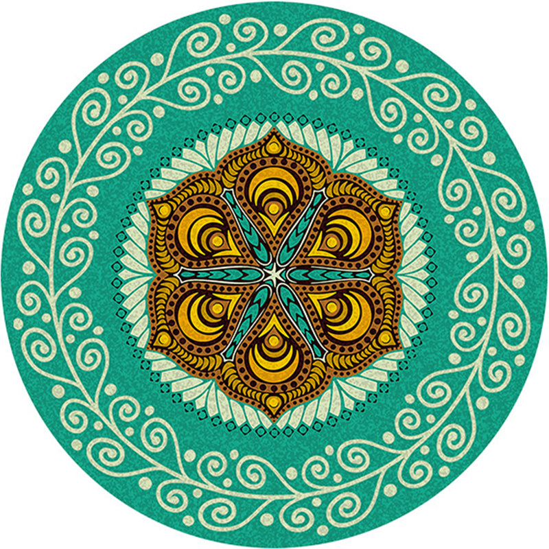 Ethnischer Boho-Chic Teppich mehrfarbiger Blumenteppichmaschinenwaschbarer nicht rutschfestes Rückentierfreundlicher Teppich für Schlafzimmer