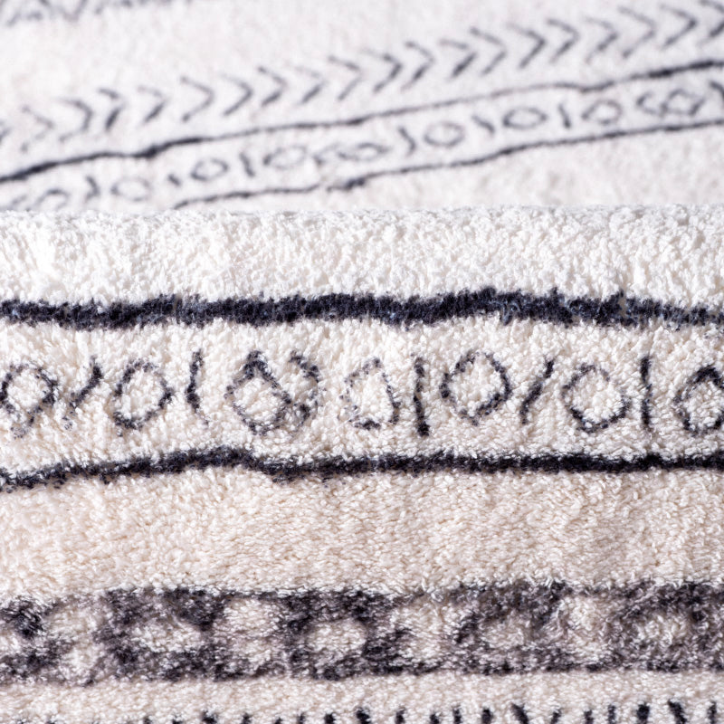 Tapis bohème gris-blanc en détresse Polyester Polyester Saples sans glissement Risqueur de la zone de la coloration Anti-slip Tapis pour la chambre à coucher pour chambre à coucher