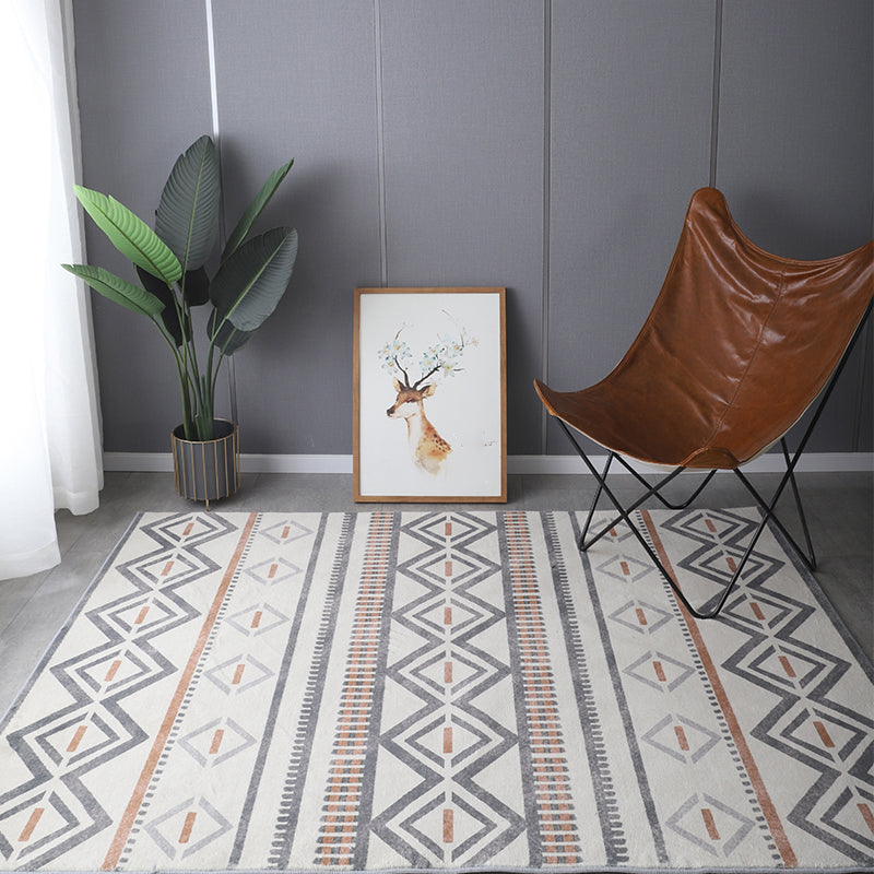 Bohemia Patterned Rug Multicolor Polypropylene Rug Non-Slip Backing Pet Friendly Washable Carpet for Sitting Room