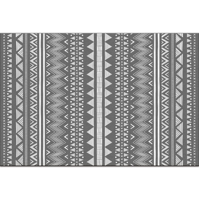 Tapis de salon bohème tapis géométrique multi-couleurs en polypropylène résistant non glissant le tapis de zone lavable