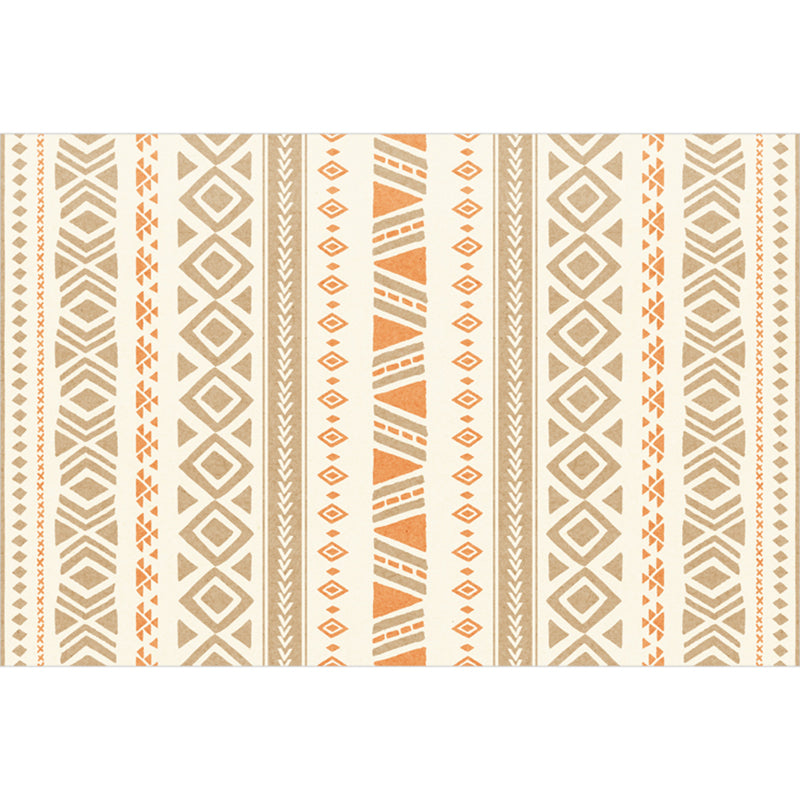 Tapis de salon bohème tapis géométrique multi-couleurs en polypropylène résistant non glissant le tapis de zone lavable