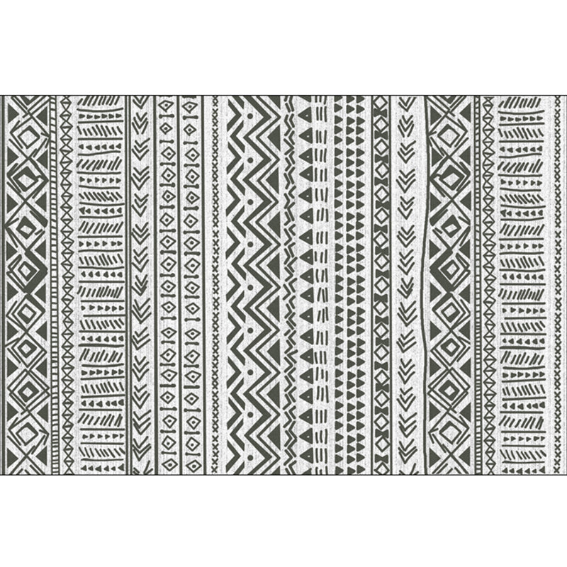 Tapis de salon bohème tapis géométrique multi-couleurs en polypropylène résistant non glissant le tapis de zone lavable