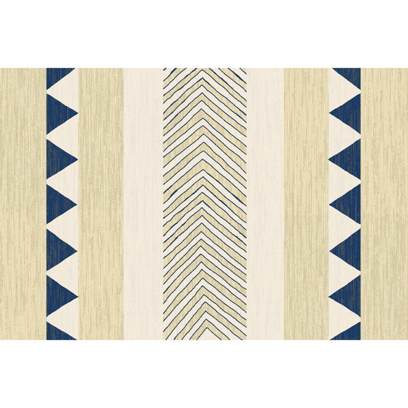 Tapis de salon bohème tapis géométrique multi-couleurs en polypropylène résistant non glissant le tapis de zone lavable