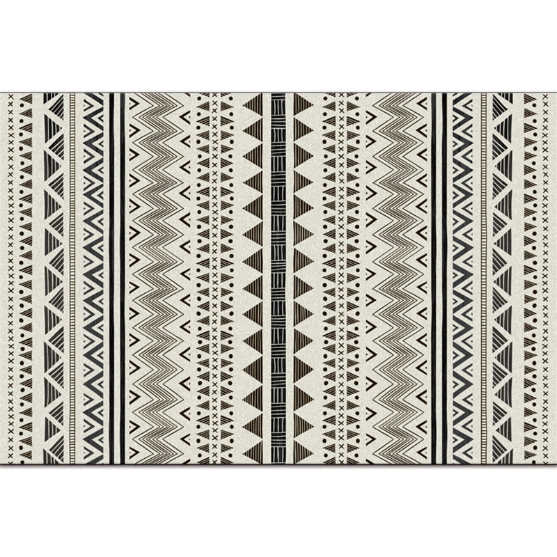 Tapis de salon bohème tapis géométrique multi-couleurs en polypropylène résistant non glissant le tapis de zone lavable