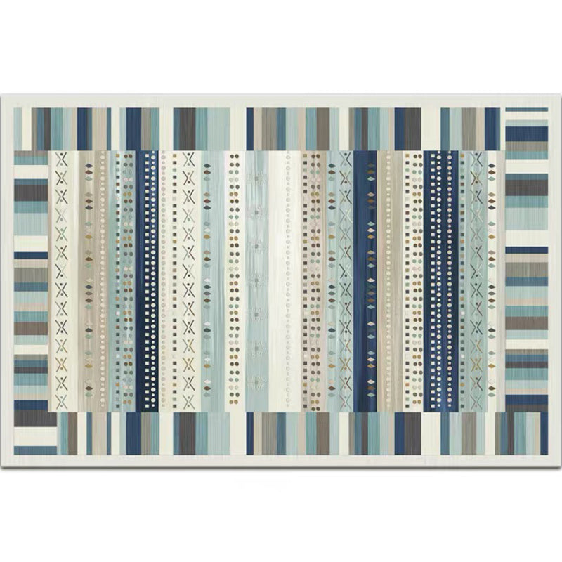 Tapis de motif géométrique chic Synthétique Synthétique Synthétique Multi-colored Synthetics Tapis résistant aux taches non glissables pour le salon