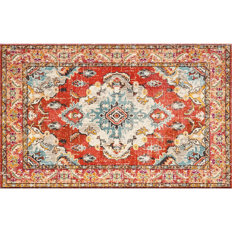 Tapis de motif géométrique chic Synthétique Synthétique Synthétique Multi-colored Synthetics Tapis résistant aux taches non glissables pour le salon